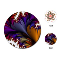 Flora Entwine Fractals Flowers Playing Cards (Round) 