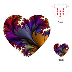 Flora Entwine Fractals Flowers Playing Cards (Heart) 