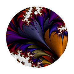 Flora Entwine Fractals Flowers Round Ornament (Two Sides)