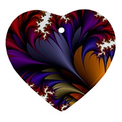 Flora Entwine Fractals Flowers Heart Ornament (Two Sides)