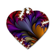 Flora Entwine Fractals Flowers Dog Tag Heart (Two Sides)