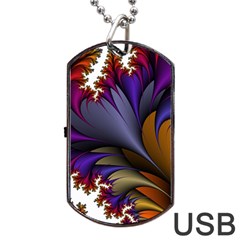 Flora Entwine Fractals Flowers Dog Tag Usb Flash (one Side)