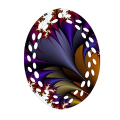 Flora Entwine Fractals Flowers Oval Filigree Ornament (Two Sides)