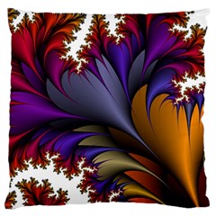 Flora Entwine Fractals Flowers Large Flano Cushion Case (Two Sides)