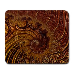 Copper Caramel Swirls Abstract Art Large Mousepads by Sapixe