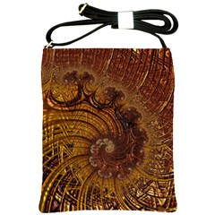 Copper Caramel Swirls Abstract Art Shoulder Sling Bags