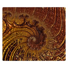 Copper Caramel Swirls Abstract Art Double Sided Flano Blanket (small)  by Sapixe