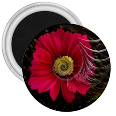 Fantasy Flower Fractal Blossom 3  Magnets by Sapixe