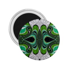 Fractal Art Green Pattern Design 2 25  Magnets by Sapixe