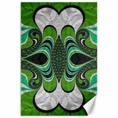 Fractal Art Green Pattern Design Canvas 24  X 36 