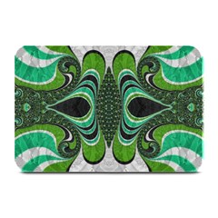 Fractal Art Green Pattern Design Plate Mats by Sapixe
