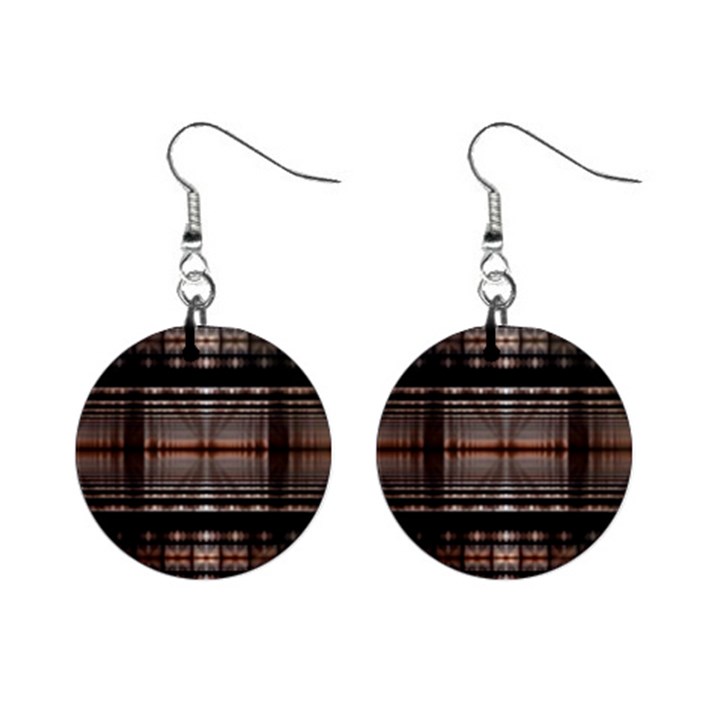  Fractal Art Design Geometry Mini Button Earrings