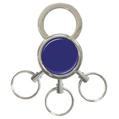 Blue Fractal Art Honeycomb Mathematics 3-ring Key Chains by Sapixe