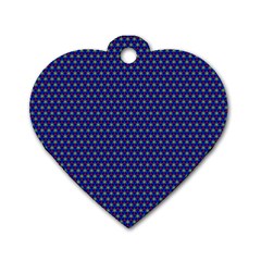 Blue Fractal Art Honeycomb Mathematics Dog Tag Heart (two Sides)