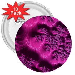 Fractal Artwork Pink Purple Elegant 3  Buttons (10 Pack) 