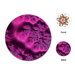 Fractal Artwork Pink Purple Elegant Playing Cards (round) 