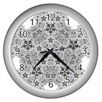 Fractal Background Foreground Wall Clocks (Silver)  Front