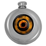 Fractal Mathematics Abstract Round Hip Flask (5 oz) Front