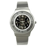 Fractal Math Geometry Backdrop Stainless Steel Watch Front