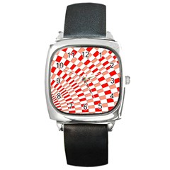 Graphics Pattern Design Abstract Square Metal Watch by Sapixe