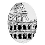 Line Art Architecture Oval Ornament (Two Sides) Front