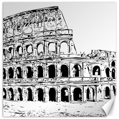 Line Art Architecture Canvas 16  X 16   by Sapixe