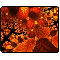 Leaf Autumn Nature Background Fleece Blanket (medium)  by Sapixe