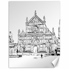 Line Art Architecture Church Italy Canvas 12  X 16   by Sapixe