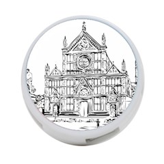 Line Art Architecture Church Italy 4-port Usb Hub (two Sides) 