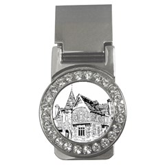 Line Art Architecture Old House Money Clips (cz)  by Sapixe