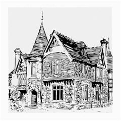 Line Art Architecture Old House Medium Glasses Cloth (2-side)