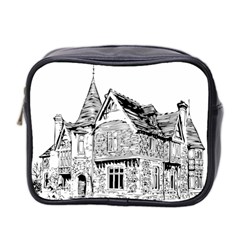Line Art Architecture Old House Mini Toiletries Bag 2-side by Sapixe