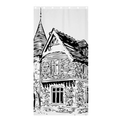 Line Art Architecture Old House Shower Curtain 36  X 72  (stall)  by Sapixe