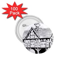 Line Art Architecture Vintage Old 1 75  Buttons (100 Pack)  by Sapixe