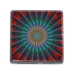 Fractal Peacock Rendering Memory Card Reader (square)