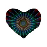 Fractal Peacock Rendering Standard 16  Premium Heart Shape Cushions Front