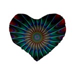 Fractal Peacock Rendering Standard 16  Premium Heart Shape Cushions Back