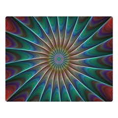 Fractal Peacock Rendering Double Sided Flano Blanket (large) 