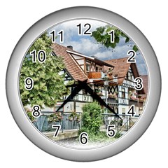 Homes Building Wall Clocks (silver) 