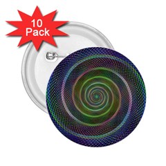 Spiral Fractal Digital Modern 2.25  Buttons (10 pack) 