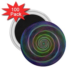 Spiral Fractal Digital Modern 2.25  Magnets (100 pack) 