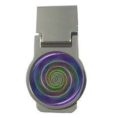 Spiral Fractal Digital Modern Money Clips (Round) 