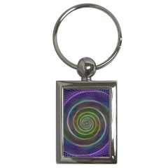 Spiral Fractal Digital Modern Key Chains (Rectangle) 