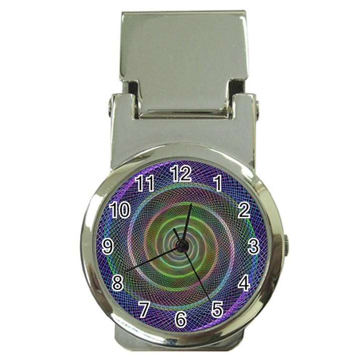 Spiral Fractal Digital Modern Money Clip Watches