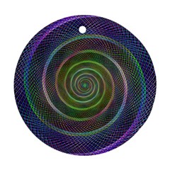 Spiral Fractal Digital Modern Round Ornament (Two Sides)