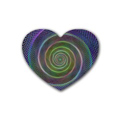 Spiral Fractal Digital Modern Heart Coaster (4 pack) 