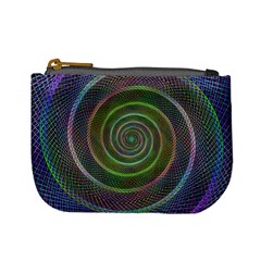 Spiral Fractal Digital Modern Mini Coin Purses by Sapixe