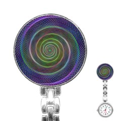 Spiral Fractal Digital Modern Stainless Steel Nurses Watch