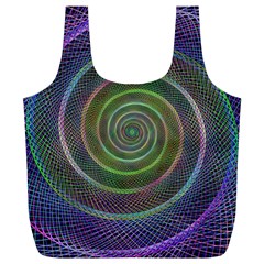 Spiral Fractal Digital Modern Full Print Recycle Bags (L) 