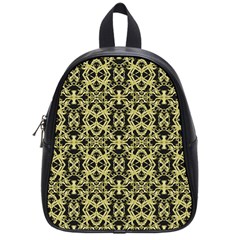 Golden Ornate Intricate Pattern School Bag (small) by dflcprints